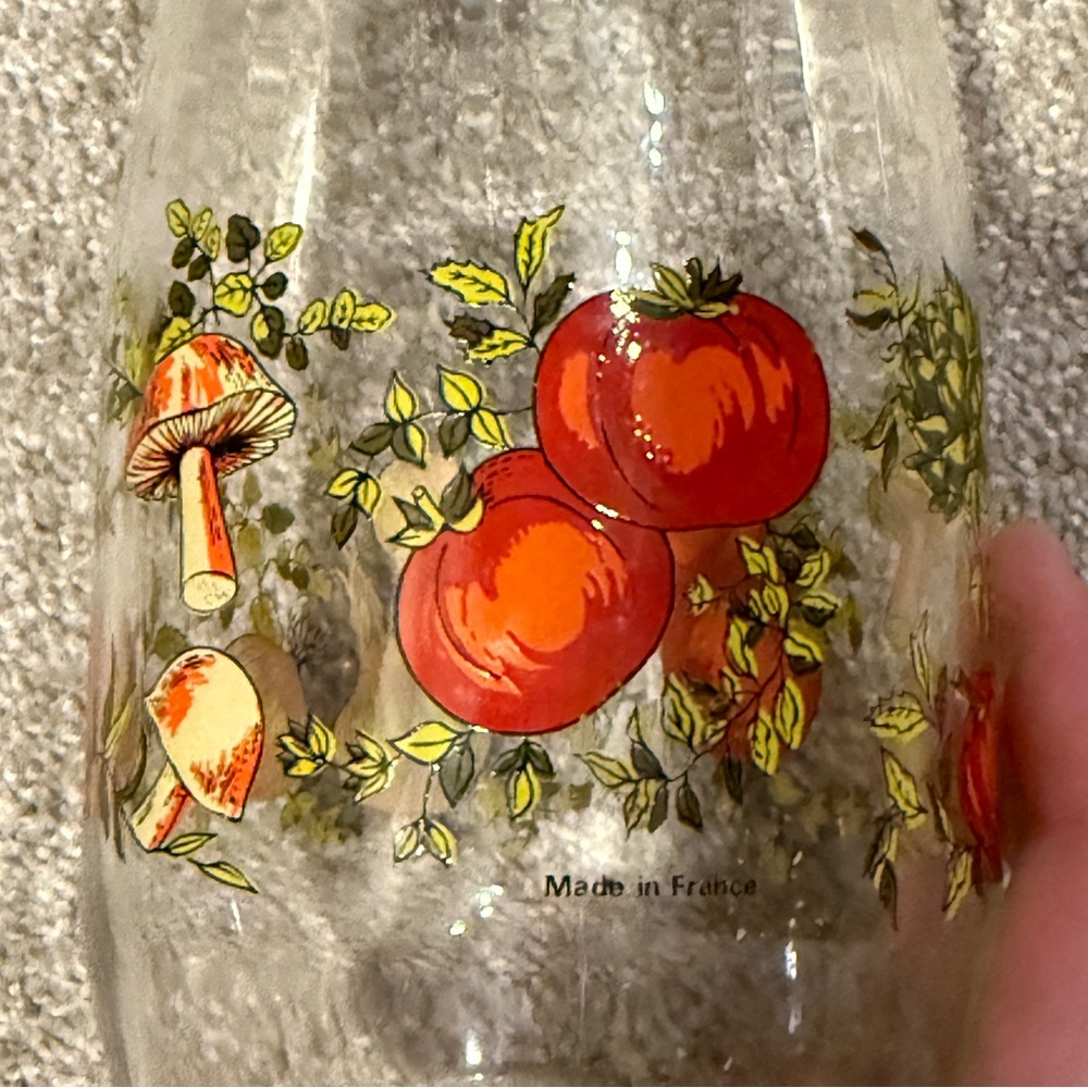 Vintage Glass Canister Storage Jar Made in FRANCE MUSHROOM Spice Of Life 1.5L - Picture 3 of 10